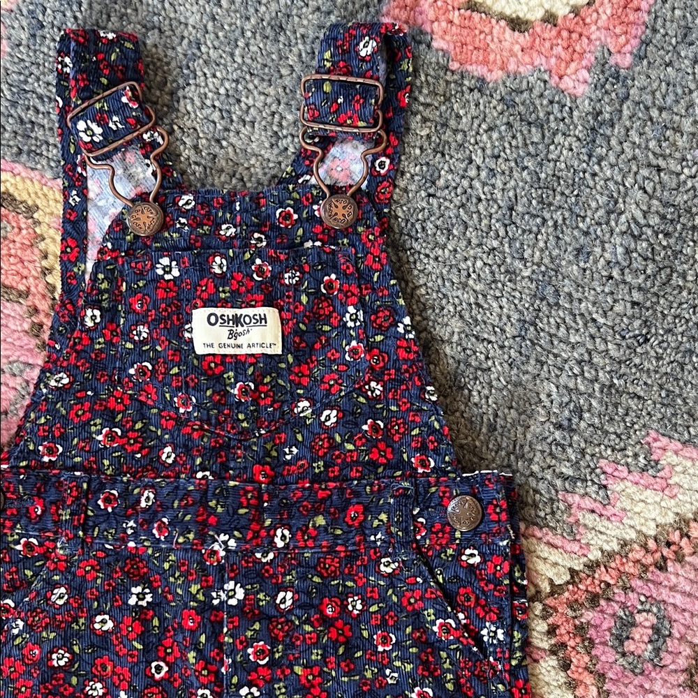 Oshkosh Vestbak Floral Corduroy Overalls